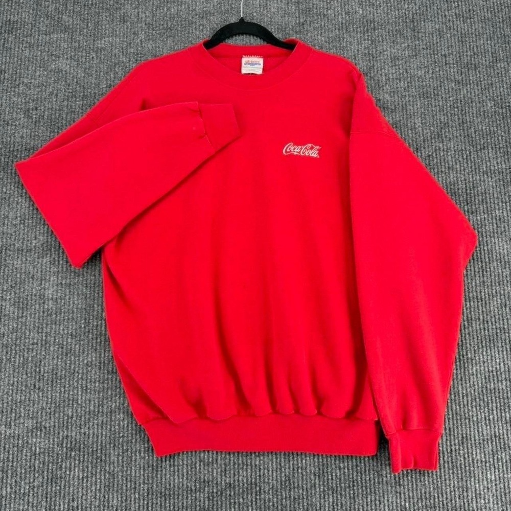 Vintage Coca-Cola sweatshirt men's XL embroidered‎ logo pullover 90s USA style